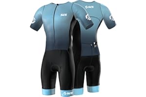 SLS3 Triathlon Suits Mens Elite Aero Tri Suit Men - Trisuit Triathlon - Full Zip, Aero Sleeves, Internal and Rear Pockets
