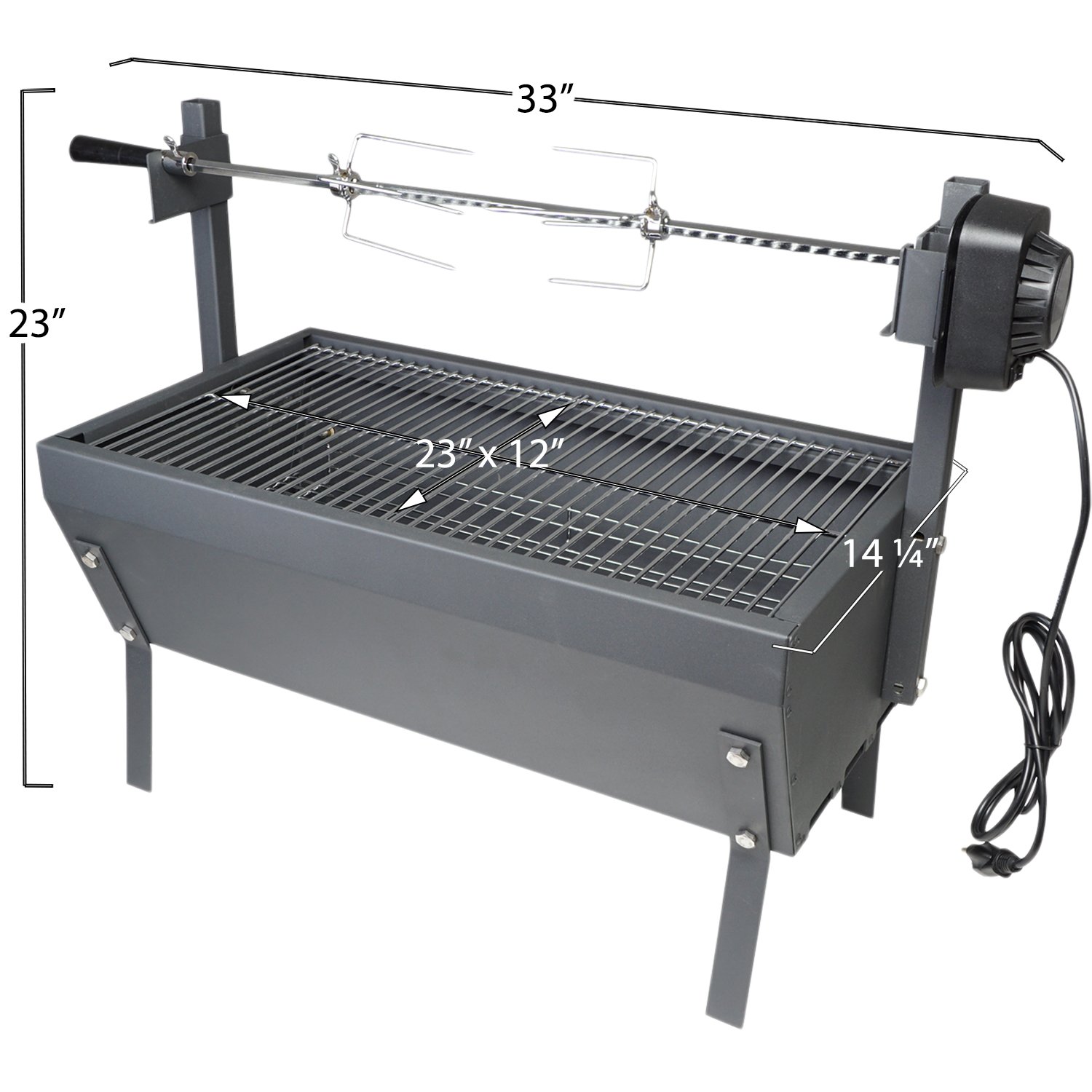 Titan Attachments Small Rotisserie Chicken Roaster Grill 28" Spit Rod