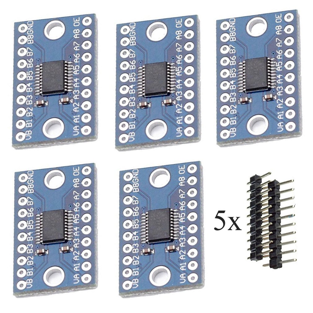 Hailege 5pcs TXS0108E High Speed Full Duplex 8 Way 8 Channel Level Conversion Module 8-Bit 8 CH Logic Level Bi-Directional Converter Module