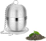 iJiZuo Tea Infuser Stainless Steel Mesh Ball with Drip Tray view 1