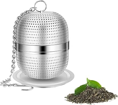 iJiZuo Tea Infuser Stainless Steel Mesh Ball with Drip Tray