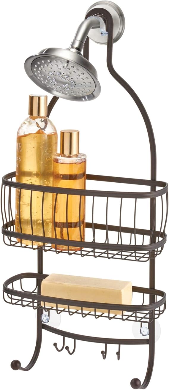 iDesign York Lyra Bathroom Shower Caddy for Shampoo, Conditioner, Soap