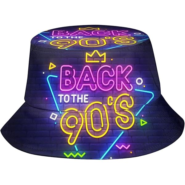帽子 B.O.B Back to The 80s Neon Retro 1980s Fashion Bucket Hat Fishing