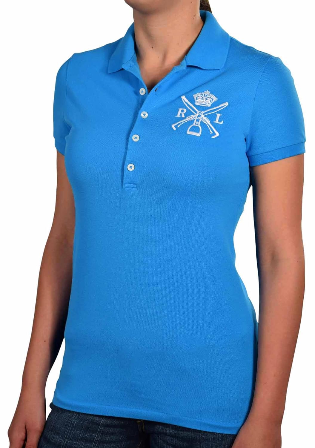 Ralph Lauren Women's Mesh Crown Equestrian Polo ShirtHawaiian Ocean