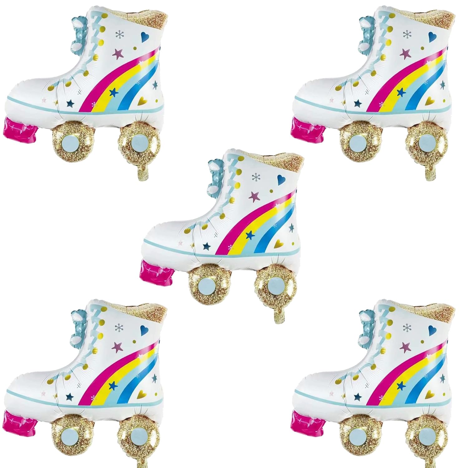 Photo 1 of 5PCS Roller Skates Balloons Valentines Day Balloons Decorations Bachelorette Party Supplies Makeup Balloons for Birthday Bridal Shower Spa Party Supplies for Girls (Roller Skates)