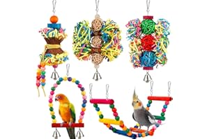 BBJINRONJY Bird Parakeet Toys Foraging Shredding Toys Parrot Cage Accessories Hanging Toys bird Swing bird Ladder for Parrots Lovebird Cockatiel Conure