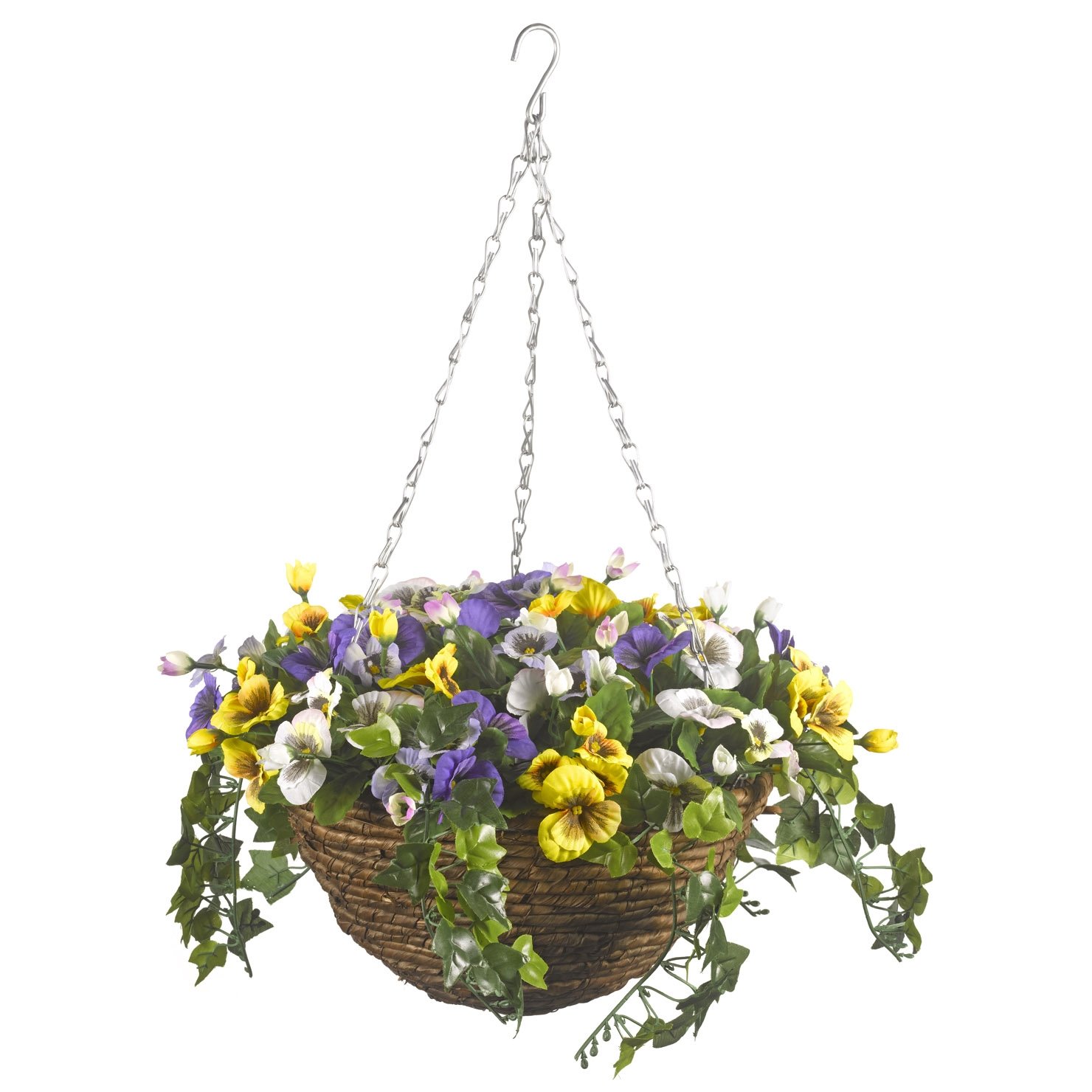 Smart Garden Easy Hanging Basket Artificial Pansy Flower Ready To Hang Flowers