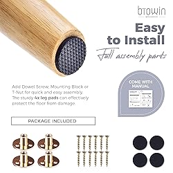Btowin 7 Inch Solid Wood Furniture Legs, 4 Piece