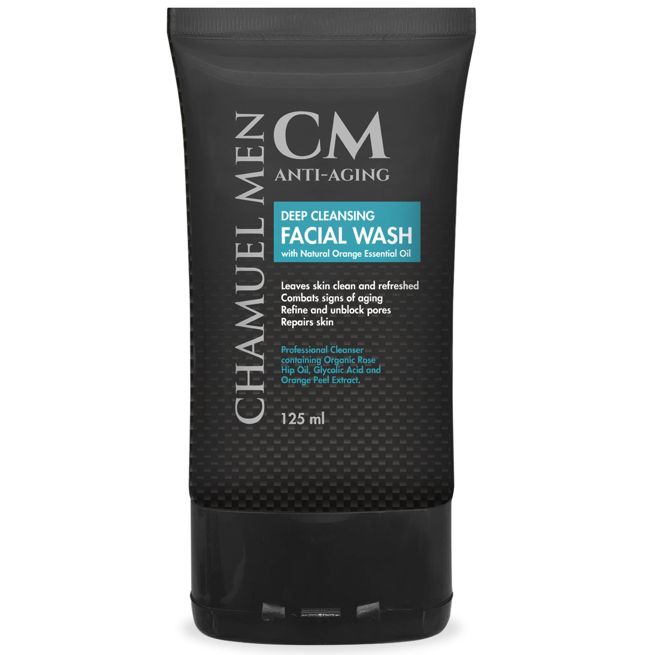 Anti-Aging Daily Mens Face Cleanser - Deep Cleaning & Exfoliating Mens Face Wash Fights Acne & Wrinkles w/Organic Rose Hip, Aloe & Glycolic Acid for Oily, Dry, Sensitive or Combination Skin, 125ml