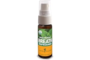 Herb Pharm Breath Refresher Certified Organic Herbal Fresh Breath Spray with Spearmint Essential Oil - 1/2 Ounce