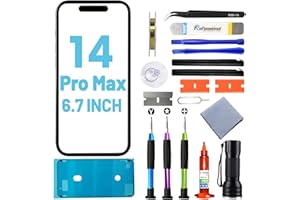 Tpyag for iPhone 14 Pro Max Screen Replacement, Glass Replacement for iPhone 14 Pro Max 6.7 inch, Screen Repair Kit with Waterproof Adhesive(NO OLED & Touch Digitizer)