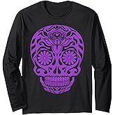 Dia de Los Muertos Sugar Skull Long Sleeve T-Shirt