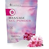 Purecrafts Massage Gel Powder 50g | Sakura Fragrance | Made in Japan | Smooth and Slippery Gel for Wellness and Relaxation | 50g Makes 1.32 Gallons/ 5 litres | Just Add Water