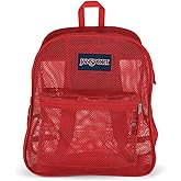 JanSport Mesh Pack - See Through Backpack Ideal for Class, Work, Travel, or Beach Outings, Red Tape
