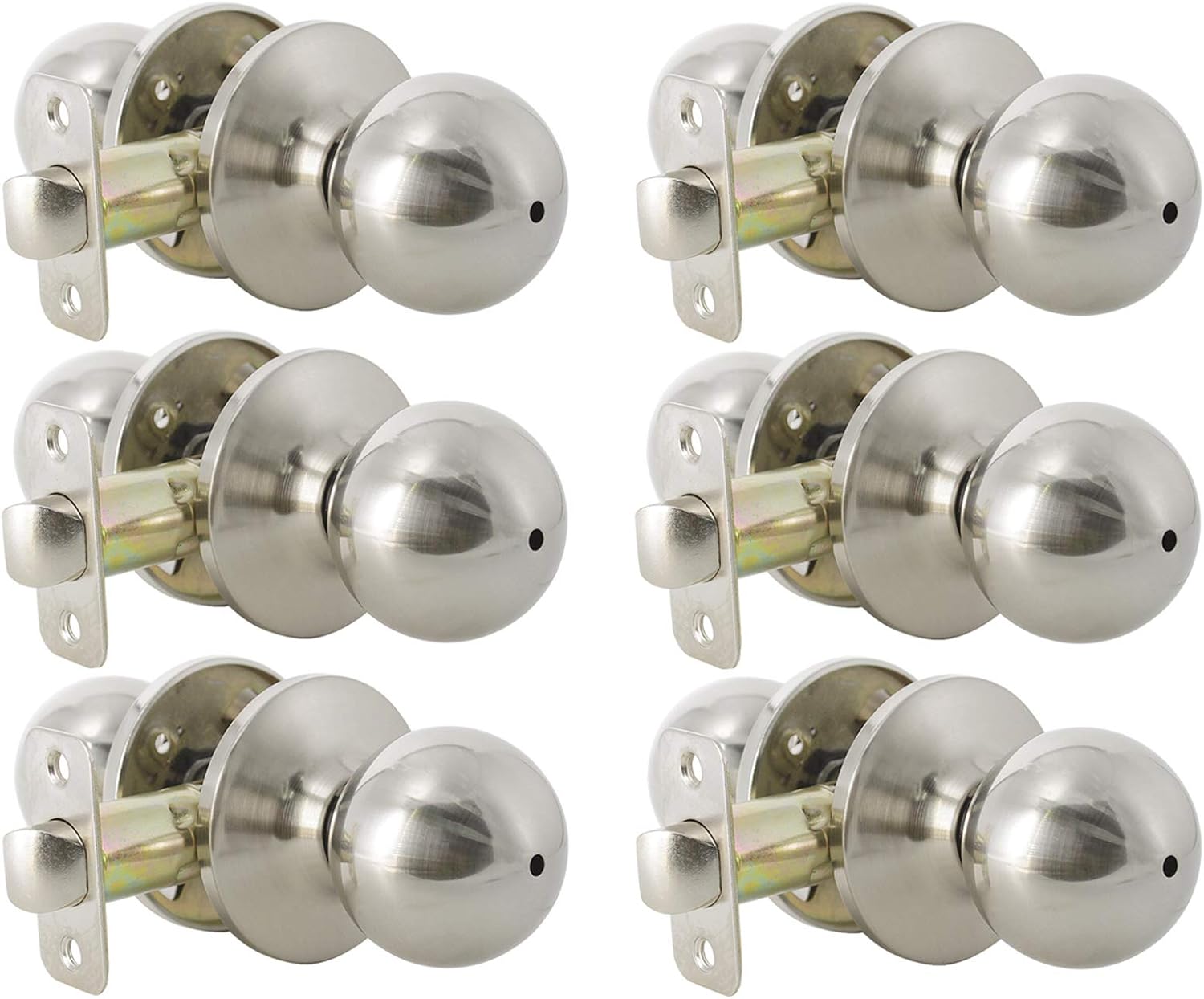Probrico Privacy Door Knobs in Stain Nickel Finish, Interior Door Locks