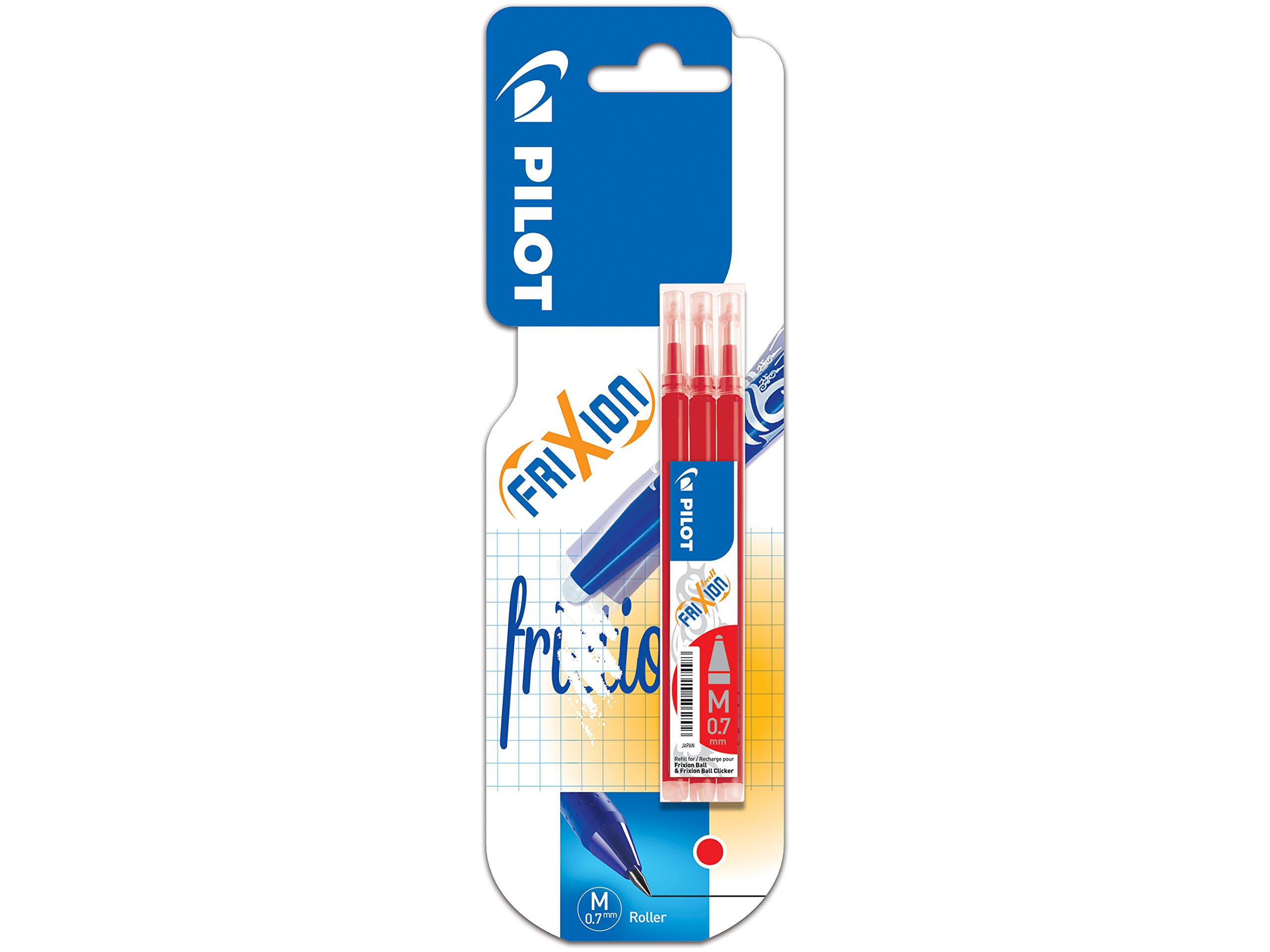 Pilot Refills for Frixion Erasable Rollerball 0.7 mm (Pack of 3) - Red Retail pack