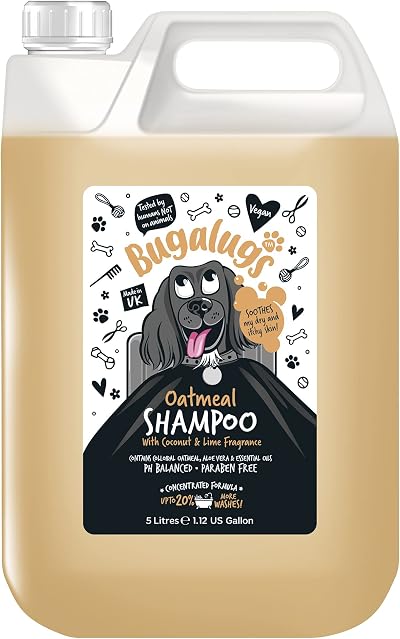 BUGALUGS Oatmeal & Aloe Dog Shampoo 5 Litre Vegan Fragrance
