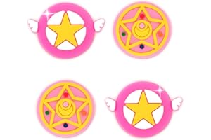 BelugaDesign Moon Sakura Thumb Grips | Anime Magical Girl Cardcaptor Cute Kawaii Pink Pastel Button Joystick Cap | Compatible with Nintendo Switch OLED Lite Joycon Console