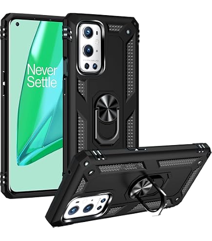 Asuwish Cover Portafoglio Per OnePlus 9 Pro Con Pelle, 10 Slot Carte E Supporto - Include Pellicola Vetro E Catena, Protezione 360°, Nero