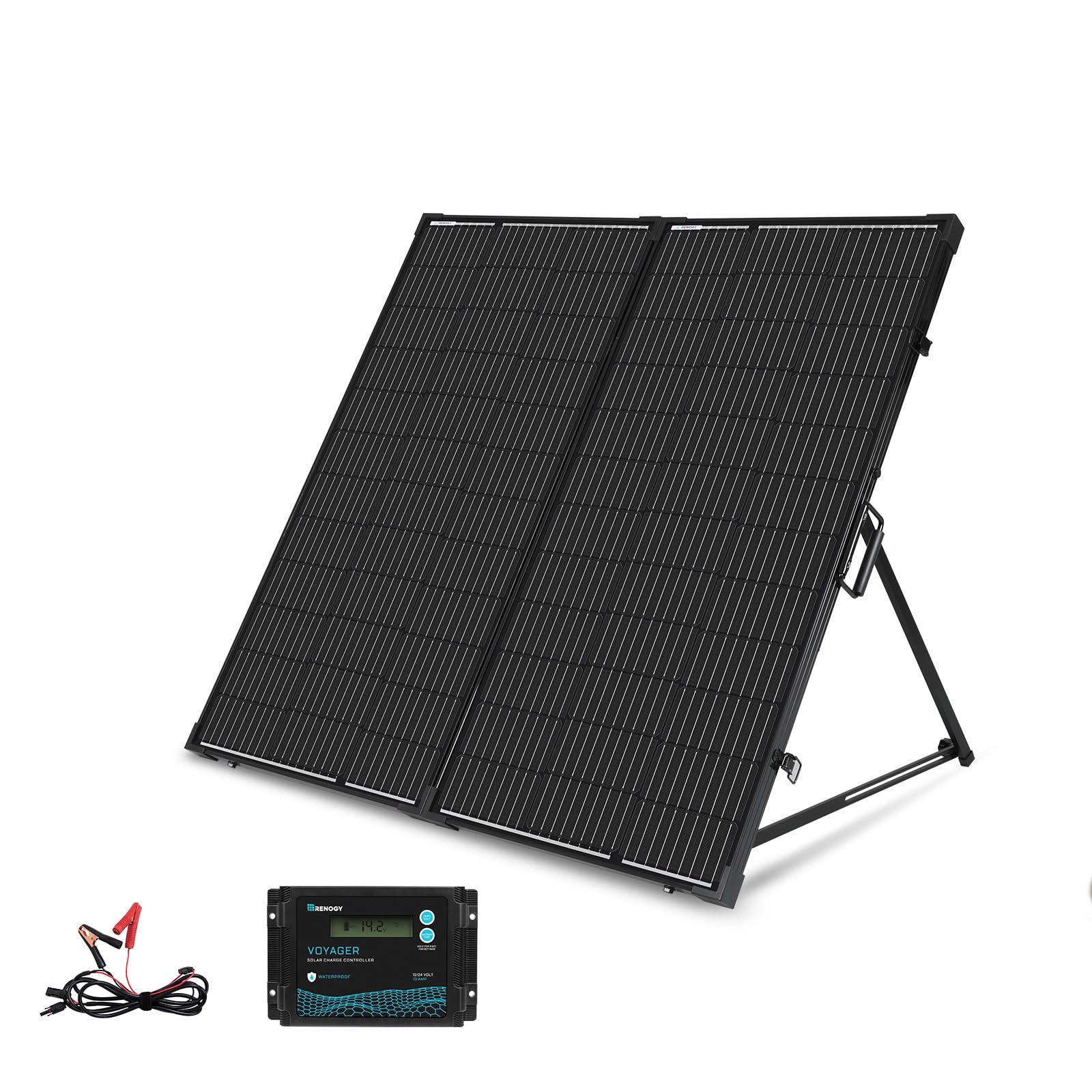 Renogy 200W N-Type Portable Solar Panel Suitcase, 12V Foldable Monocrystalline Solar Suitcase with 20A PWM Waterproof Charge Controller