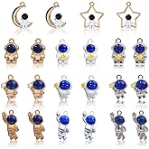 TXIN 22 Pieces Spaceman Charms 11 Styles 3D Astronaut Pendants Blue Space Stars Moon Theme Alloy Crafts Charm for DIY Jewelry Making Necklaces Bracelets Earrings