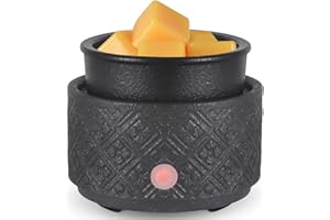 MOCOSA Wax Melt Warmer for Scented Wax,3-in-1Ceramic Wax Warmer Fragrances Candle Oils, Home Fragrance Burner,Electric Candle Warmer Perfect Christmas Gifts for Mom Women(Black)