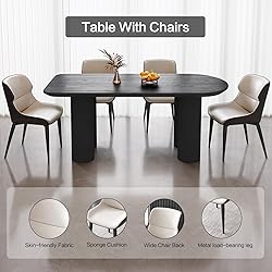 Guyii 62.99" Dining Table Set with 6 Chairs, Modern