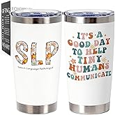 EchoMaven SLP Gifts Tumbler 20oz for Women - Slp Cup for Speech Pathologist Gifts - It’s a Good Day to Help Tiny Humans Communicate Floral Speech Therapy Gift with Gift Box