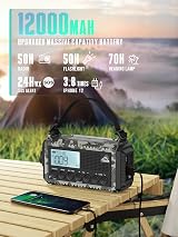 ROCAM Emergency Radio 12000mAh SOS Alarm Wind Up Solar AM/FM/SW IPX6 view 3
