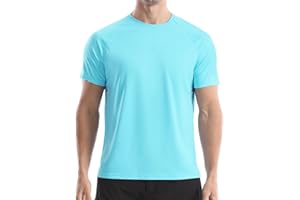 4UCYCLING Men's UPF 50+ Swim Shirts, Sun Protection Short Sleeve Rash Guard, Quick Dry T-Shirt for Fishing and Surfing