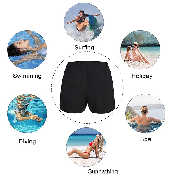 FULLFITALL PLUS SIZE SWIM SHORTS BOTTOMS FOR WOMEN, TANKINI SKIRT, BOARD TRUNKS, BATHING SWIMWEAR TUMMY CONTROL HIGH WAISTED