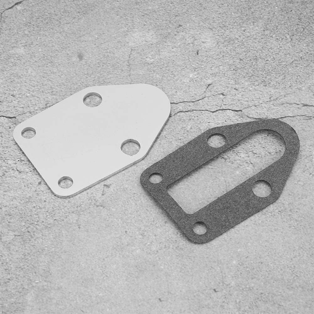 Hlyjoon Fuel Pump Plate with Gasket Chrome Stainless Steel Fit for