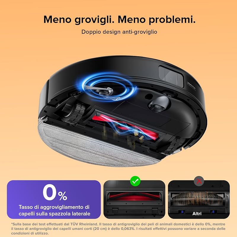 Q10 S5 Set Robot Aspirapolvere 10.000Pa, Panno Sollevabile, Nero