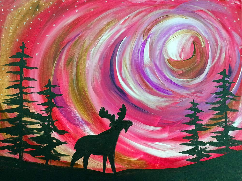 ABEUTY 5D Diamond Painting DIY Full Drill Rhinestones, Colorful Swirl Tree Reindeer Animal, Paint with Diamonds Crystal Diamond Art Kits (Reindeer)