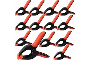 HXXYILOK 13 Pack Pool Cover Clips for Above Ground Pools, 5inch Heavy Duty Woodworking Spring Clamps for Winter Pool Cover Crafts Backdrop Photography, 2inch Jaw Opening Pool Wind Guard Large Nylon Clips