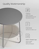 VASAGLE Round End Table with Fabric Basket Cement Grey Cloud White LET223G49 view 5