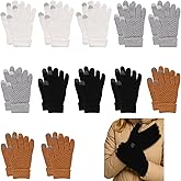 NIMBLOOM 12 Pairs Women Winter Gloves, Touchscreen Knit Gloves, Warm Cold Weather Gloves, Ribbed Cuff, Four Colors, 7.9 x 4.3 in, Soft Lining Elastic
