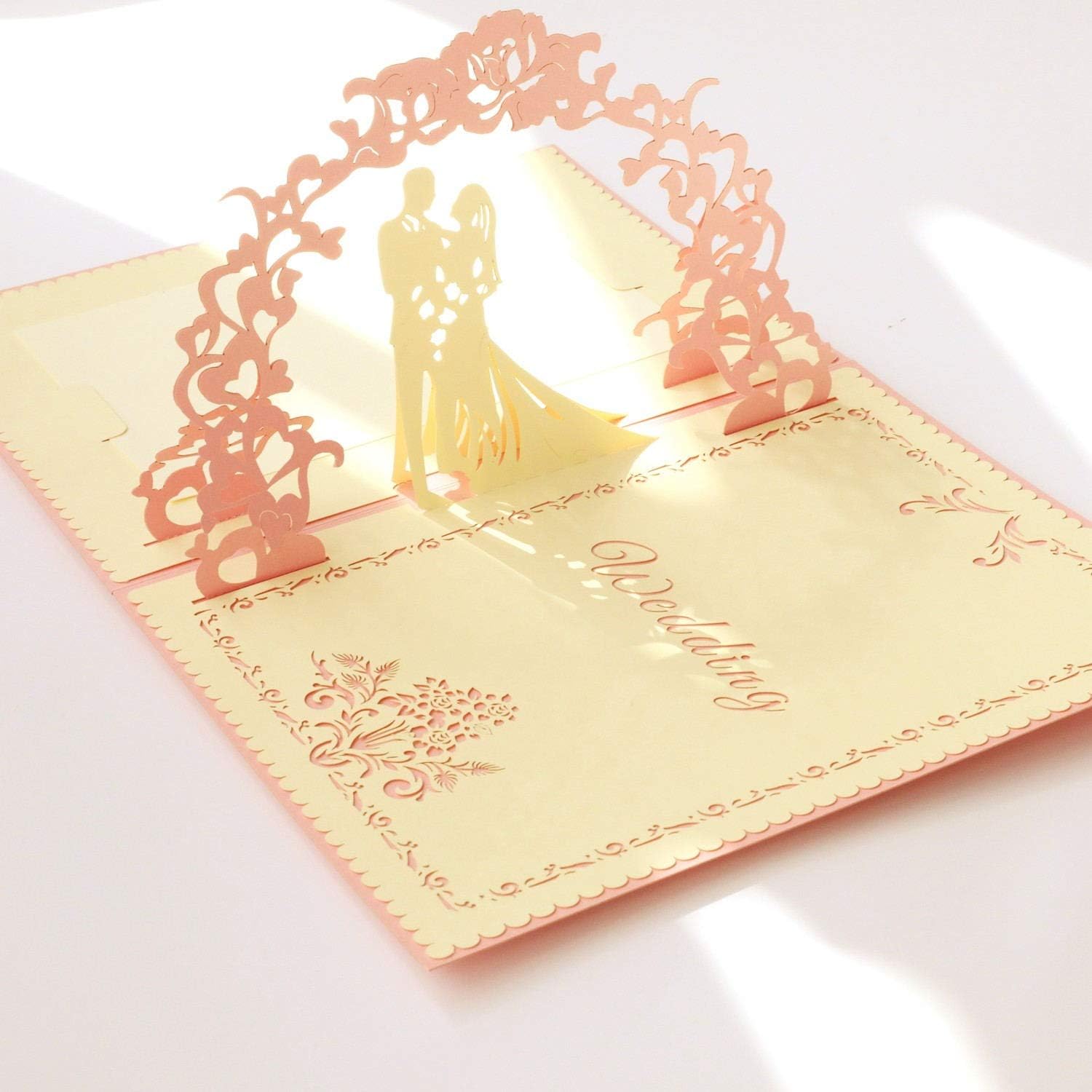 Amazon Com Paper Spiritz 3d Pop Up Wedding Cards Art Decoration For Gift Couple Wife Husband Daughter Mom Anniversary Girlfriend Boyfriend Office Products
