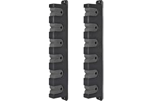 Axlksia Fishing Rod Holder Wall Mount, 1 Pair Fishing Pole Holders for Garage, Boats, 6 Fishing Rod Storage Racks (Horizontal Grey)