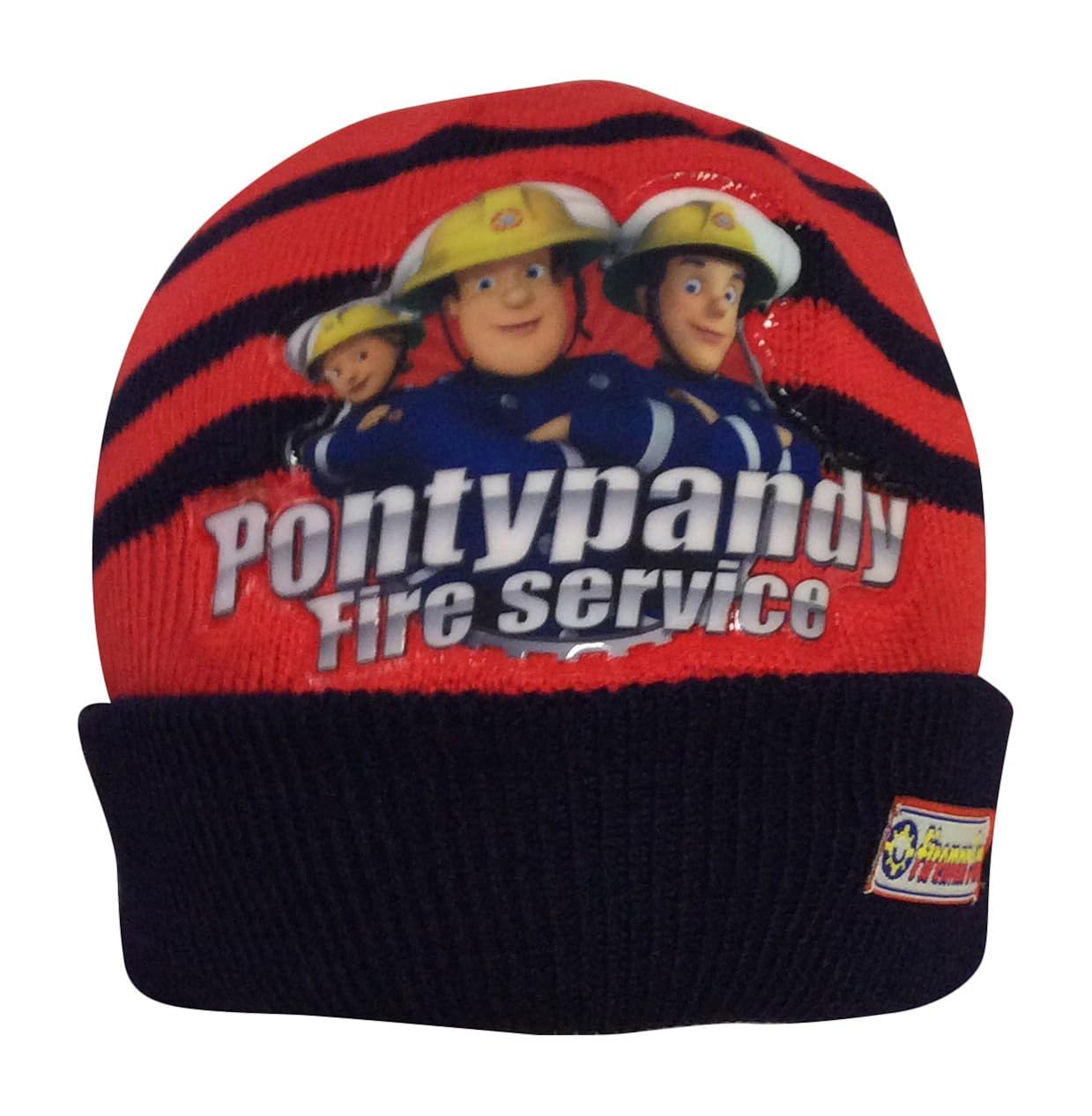 Official Fireman Sam - Pontypandy Fire Service Knitted Beanie Hat (Red