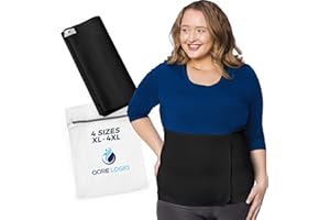 QORE LOGIQ Plus Size Abdominal Binder Post Surgery - C Section Belly Binder, Postpartum Belly Band, Adjustable 12" Compression Wrap for Stomach & Hernia Belt, Black 3XL