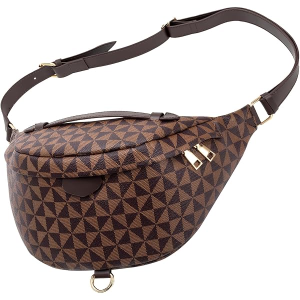 Checkered Sling Bag - Crossbody Chest Bag With Adjustable Strap