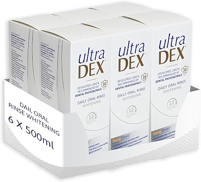 UltraDEX Daily Oral Rinse Whitening 6 x 500 ml Alcohol Free Mint
