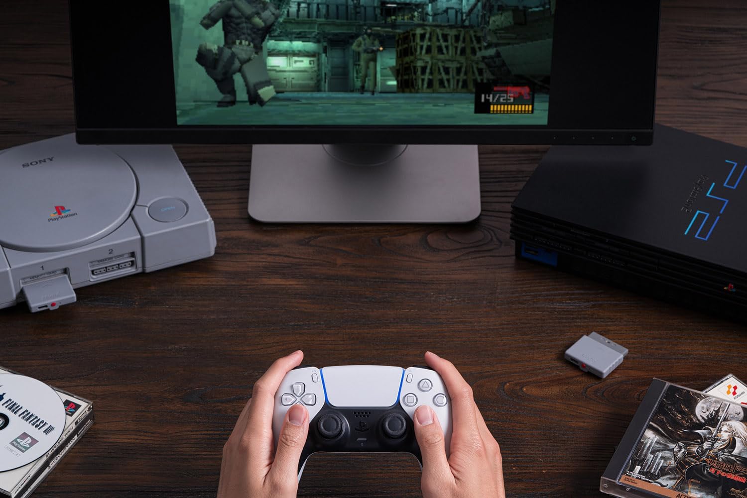 8bitdo Retro Receiver für PS1 PS2 Konsolen und Windows, Bluetooth Adapter Kompatibel mit Xbox Series und Xbox One Bluetooth Controller, Switch Pro und PS5/PS4 Controller 5