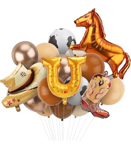 Ballons En Aluminium En Forme De Cheval - Lot De 4 Motifs Différents - Pour Décoration D'anniversaire Enfant