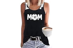 BINLANHANAT Soccer Mom Tank Top Women Soccer Mama Sleeveless Shirt Soccer Lovers T Shirt Causal Summer Workout Vest Top