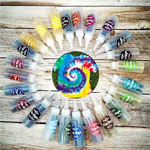 DIY Tie Dye Kits, 24 Colors Fabric Dye Kit Cotton Linen