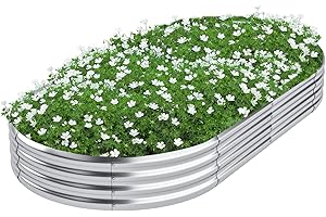 DERYONI Galvanized Raised Garden Bed 8x4x1ft,Planter Raised Beds Outdoor for Gardening,Large Raised Planter Boxes for Vegetables,Fruits,Flowers,Metal Raised Garden Bed