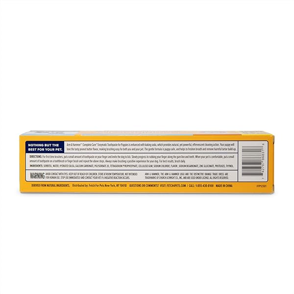 ARM & HAMMER COMPLETE CARE ENZYMATIC DOG TOOTHPASTE VALUE SIZE | 6.2 OZ PEANUT BUTTER FLAVOR ENZYMATIC DOG TOOTHPASTE FOR PUPPIES | GREAT TASTING DOG TOOTHPASTE WITH ARM & HAMMER BAKING SODA
