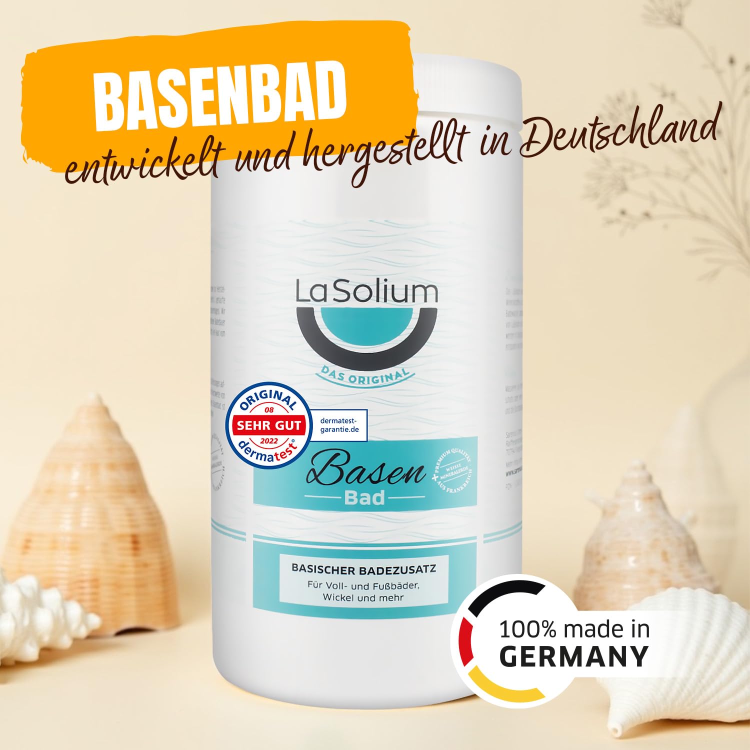 Basenbad - DERMATEST SEHR GUT, Basisches Badesalz mit Mineralerde, 1200g, in Deutschland hergestellt 6